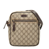 グッチ GGスプリーム 斜め掛け ショルダーバッグ 233268 ベージュ ブラウン PVC レザー レディース GUCCI 【中古】